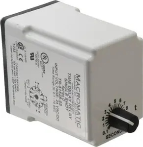 Macromatic 11 Pin, Multiple Range DPDT Time Delay Relay 10 Contact Amp, 24 VAC/VDC, Knob TR-51528-05