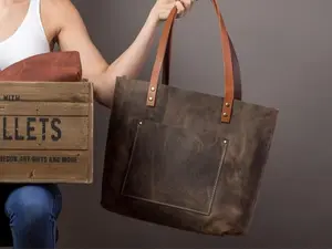 Leather Tote Bag for Women, Leather Tote, Everyday Use shoulder bag, Handmade Crossbody bag, Student laptop Bag, Gift for Her