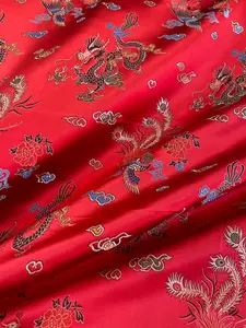 Red Japanese Print Brocade