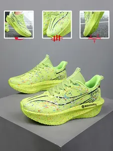 Spring New Couple Breathable Mesh Running Shoes, Women's Casual Thick Sole Walking Shoes, Men's Durable Running Shoes, Sizes 35-45, All Season Use