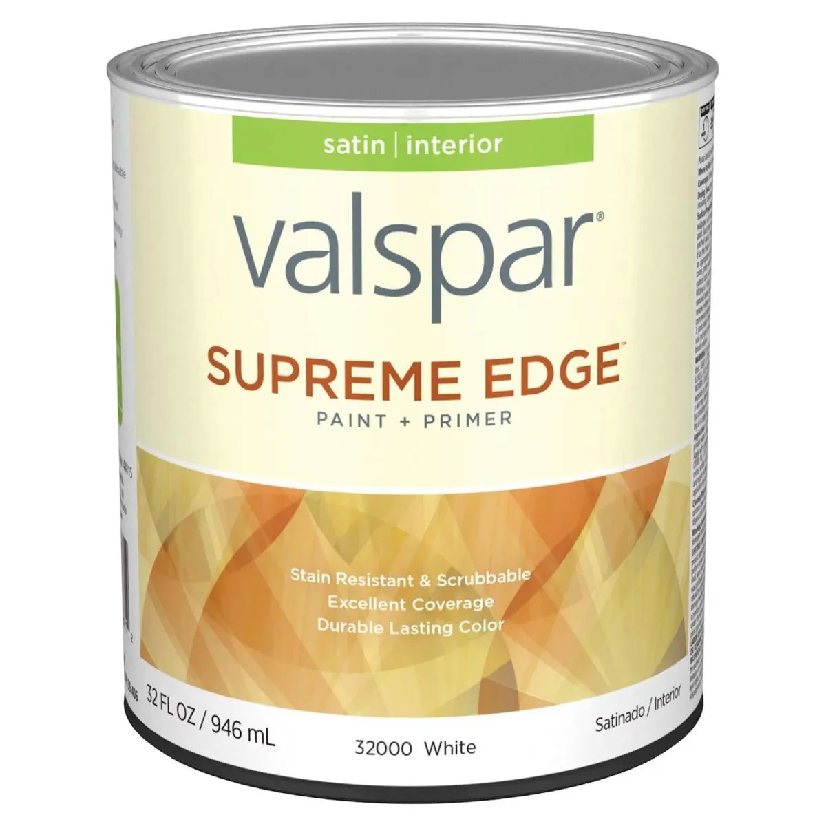 212 MAIN Valspar 1 qt. Acrylic Latex All-Purpose Interior Paint, Satin Sheen, White, Indoor Use, Mildew Resistant