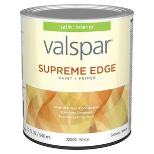 Valspar  1 qt. Supreme Acrylic Latex All Purpose Paint, Satin & White