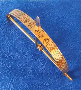 Ochosi Brass Ofa Bow with Arrow Handmade Yoruba Orisha Altar Tool 9 x 6 Inch