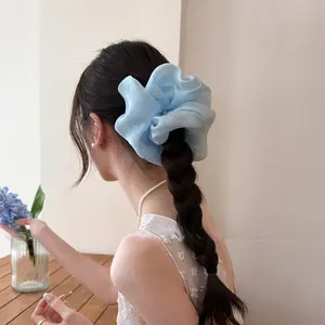 4Pcs Cream Puff Hair Scrunchies, Cute Fairy Forest Style Hair Ties for Women, Sweet Hair Accessories for Camping, Picnics, Parties & Holiday Gifts