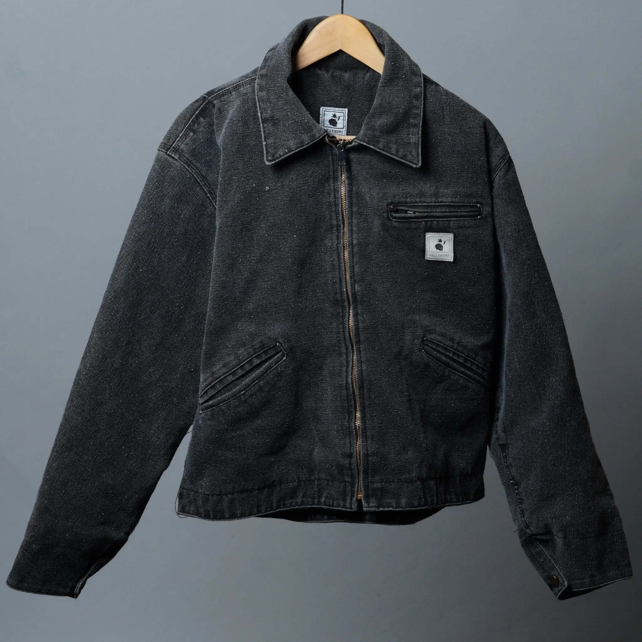 Gray Heavy Weight Cropped Trucker Jacket