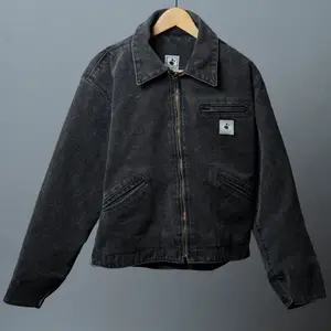 Gray Heavyweight Cropped Trucker Jacket