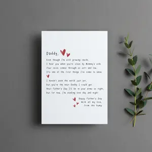 Happy Fathers Day From The Bump Card, New Daddy FathErs Day Gift, Dad TO Be FrOm Unborn Baby Greeting Card, Future Dad Folded Card