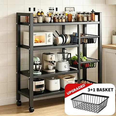 Metal Adjustable Open Shelf Organizer - Multifunctional Kitchen Organizers, Display Shelf Rack, Lightweight Storage Organization Unit, Easy Installation, Ideal for Kitchen Pantry, Balcony, Great Housewarming Gift