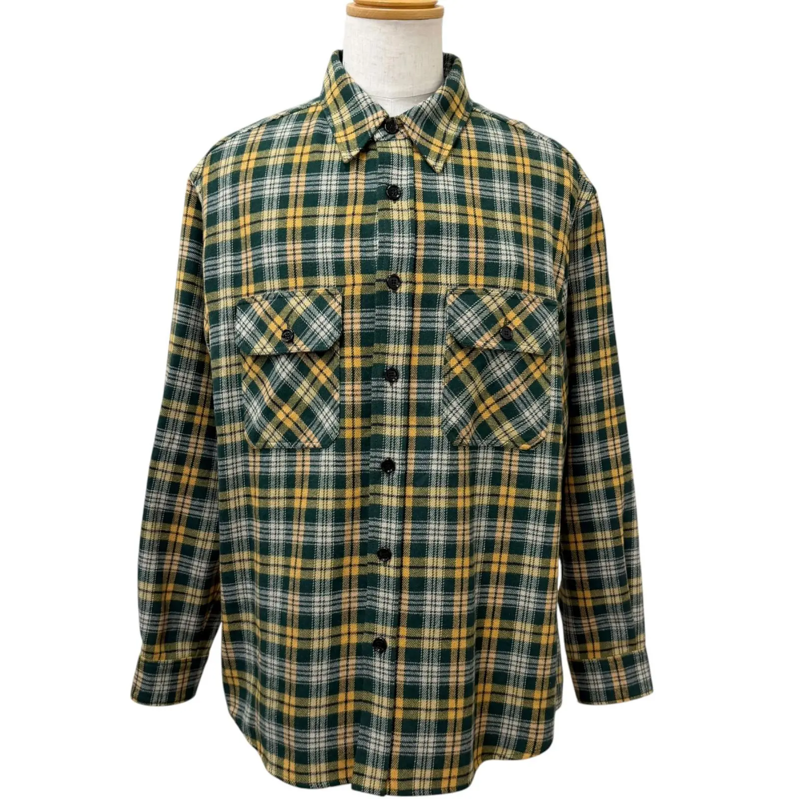 Pre-owned Celine Cotton Small Leather Goods Check Long Sleeve Shirt