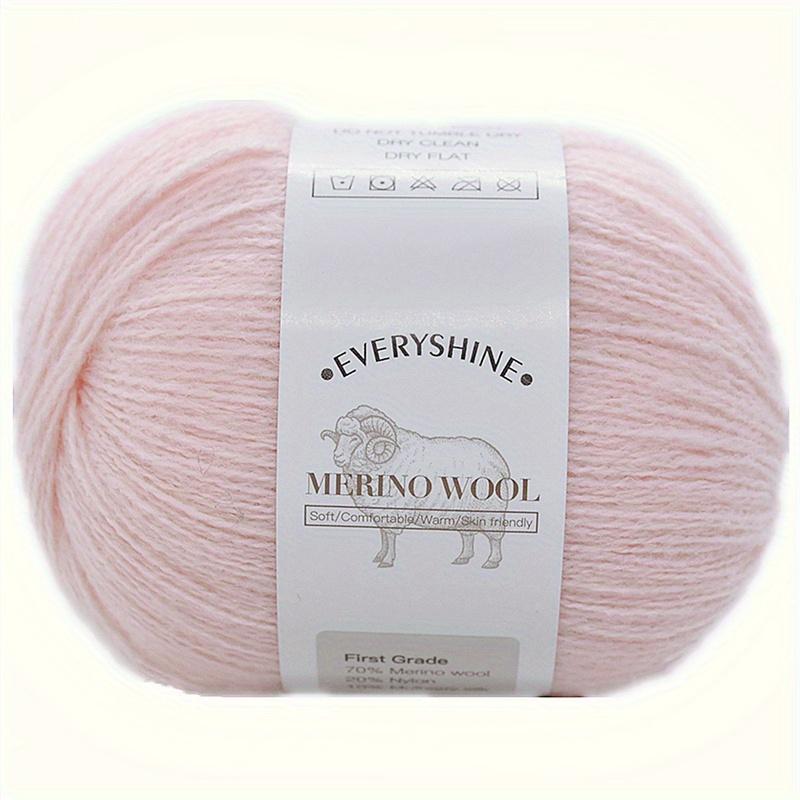 1pc Merino Wool Yarn - Luxury, Warm, Soft, Lightweight for Knitting, Crochet, DIY Projects (70% Merino Wool, 20% Nylon, 10% Mulberry Silk, 50g, 340m)