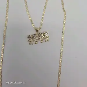 Two Boys Two Girls New Necklace Style Gold Plated 24 Inches Chain Jewelry