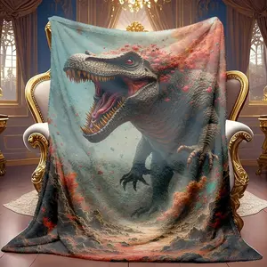 1pc Fierce Beast Pattern Theme Pattern Flannel Blanket Soft High-definition Digital Printing Cooling Blanket Suitable For All Year Round! 100% Polyester Fiber, Suitable For Family And Friends All Year Round