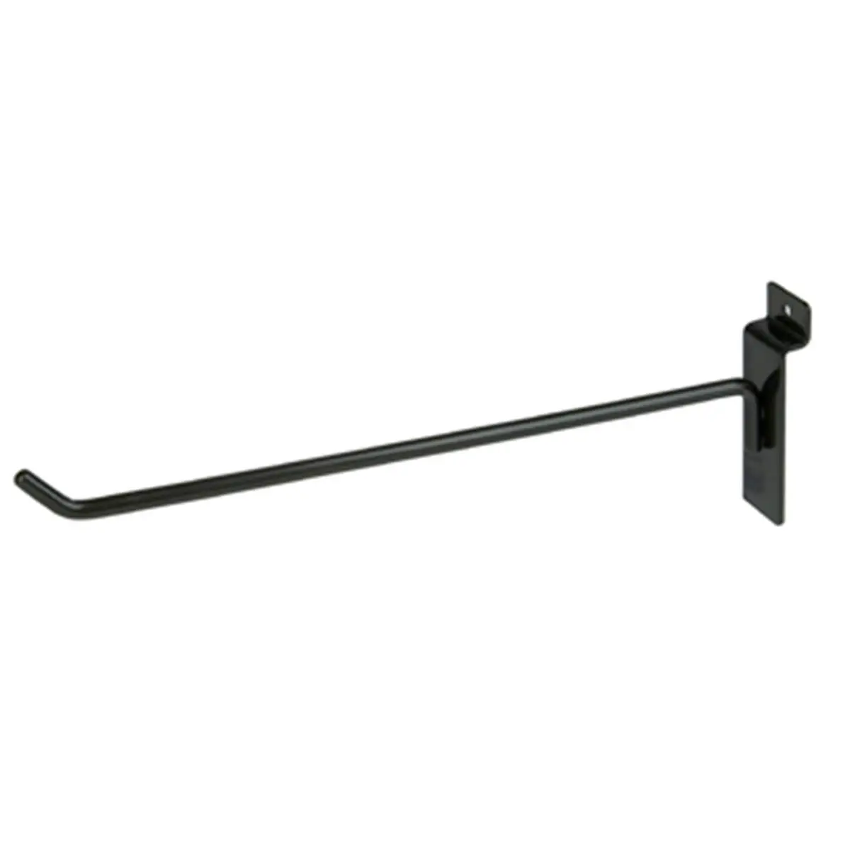 212 MAIN Econoco EBL-H10 10 in. Deluxe Semigloss Finish Wall Hook - Black Metal Wall Mount with 45-Degree Upturned Tip for Boxing & Martial Arts Equipment Display, Deluxe Hook