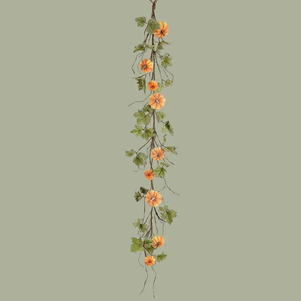 47" Orange Pumpkin Garland