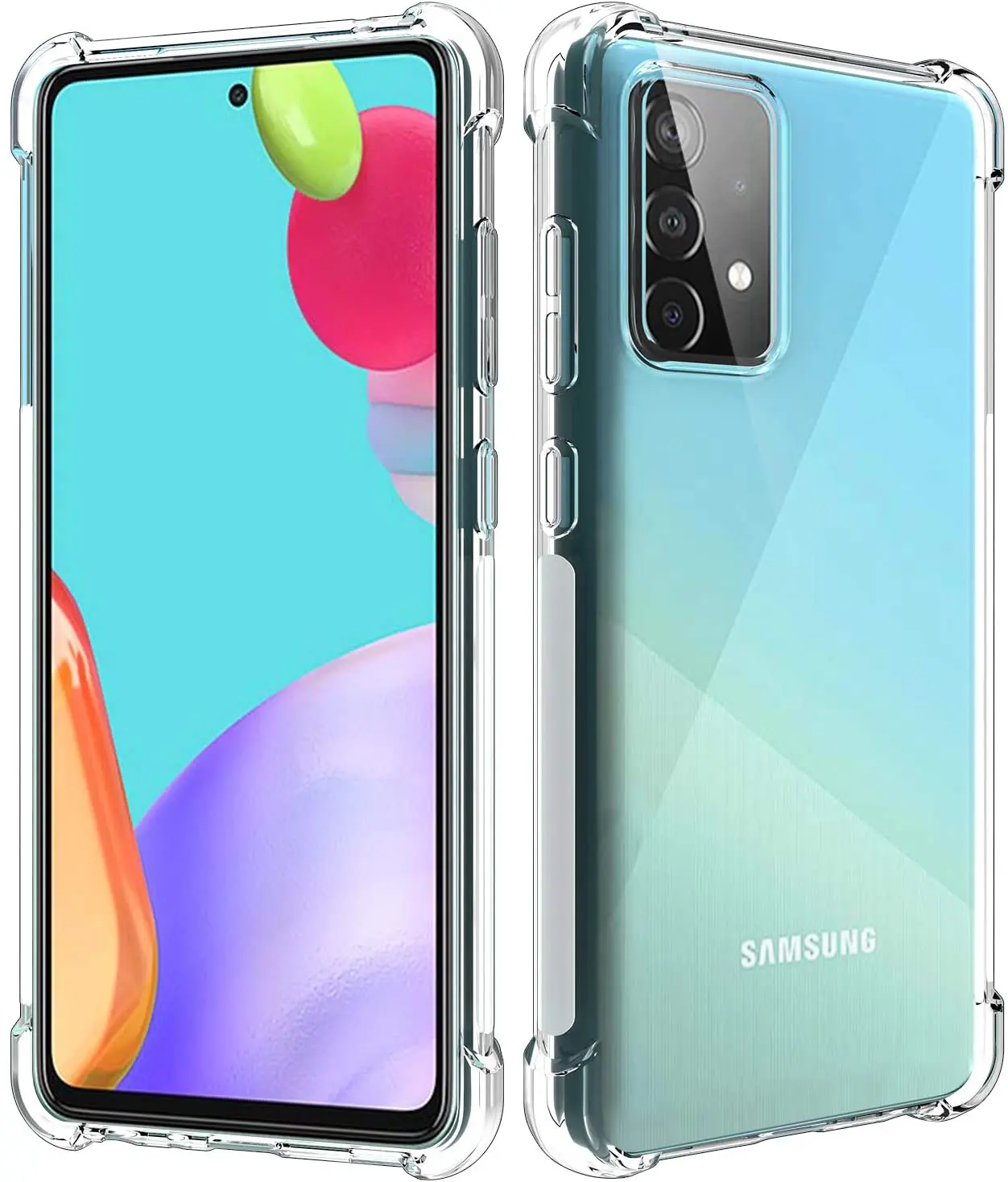 Case for Galaxy A52 5G, Clear [Aquaflex] Transparent Flexible TPU Slim Cover [with Shock Absorbing Corners] for Samsung Galaxy A52 5G Phone