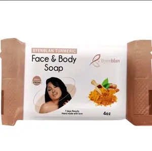 Byenblan Turmeric Face and Body Soap, 7oz Hydrating Moisture Bright Body Care Cleanser