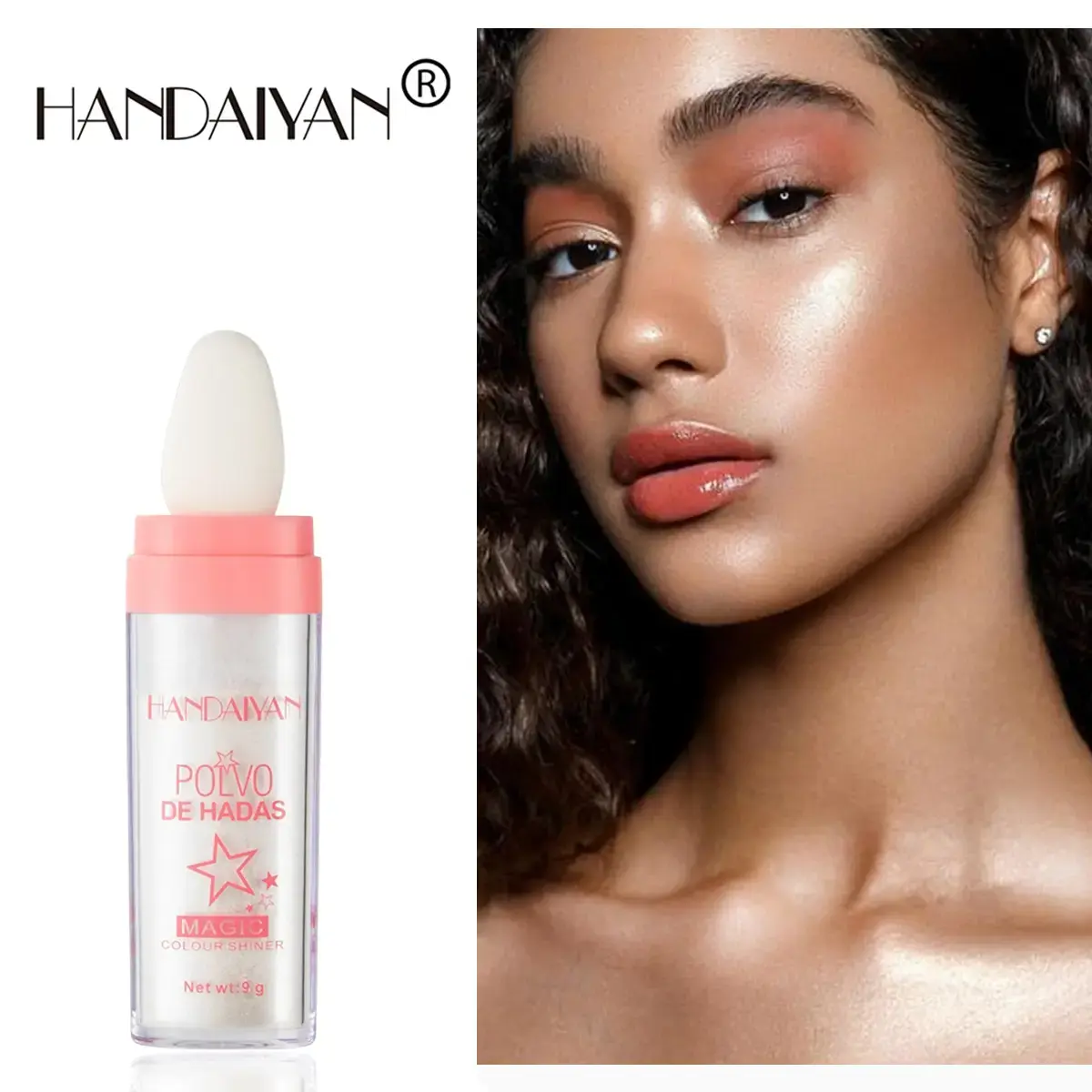 Shimmering Glitter Powder Highlighter - Radiant Glow Cosmetic for Face & Body, 3D Effect Brightener, Blusher Patting Powder (Beauty & Personal Care)