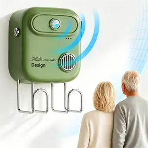 Door Exit Reminder with Key Holder, Recordable Voice Reminder, Motion-Activated, Wall Mount No WiFi No Drilling, Batteries Not Included-for Seniors Forgetful Adults Parents