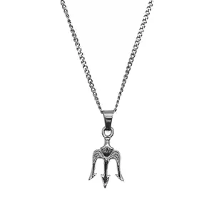 Trident Pendant Necklace (Silver) - Men's Fashion Accessory