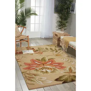 Nourison Fantasy FA11 Beige Boho Floral Soft Decorative Area Rug, 5' x 7'6" Living Room Rug, Boho Floral Rug, Decorative Rug