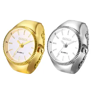 OIDEA Analog Quartz Ring Finger Watch with Elastic Stretch Band & Bar Index Dial, Unisex Novelty