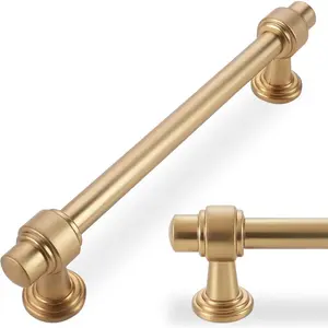 10 Pack 5 inch Champagne Bronze Kitchen Cabinet Handles Gold Drawer Pulls Cabinet Hardware for Kitchen and Dresser