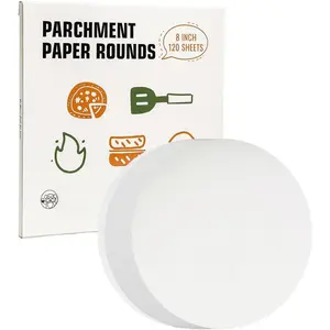 8 Inches Round  Paper 120 count, Heavy Duty Non-Stick  Circles for Baking, Cake Pan, Springform Tin, Air Fryer, Toaster Oven & Microwave