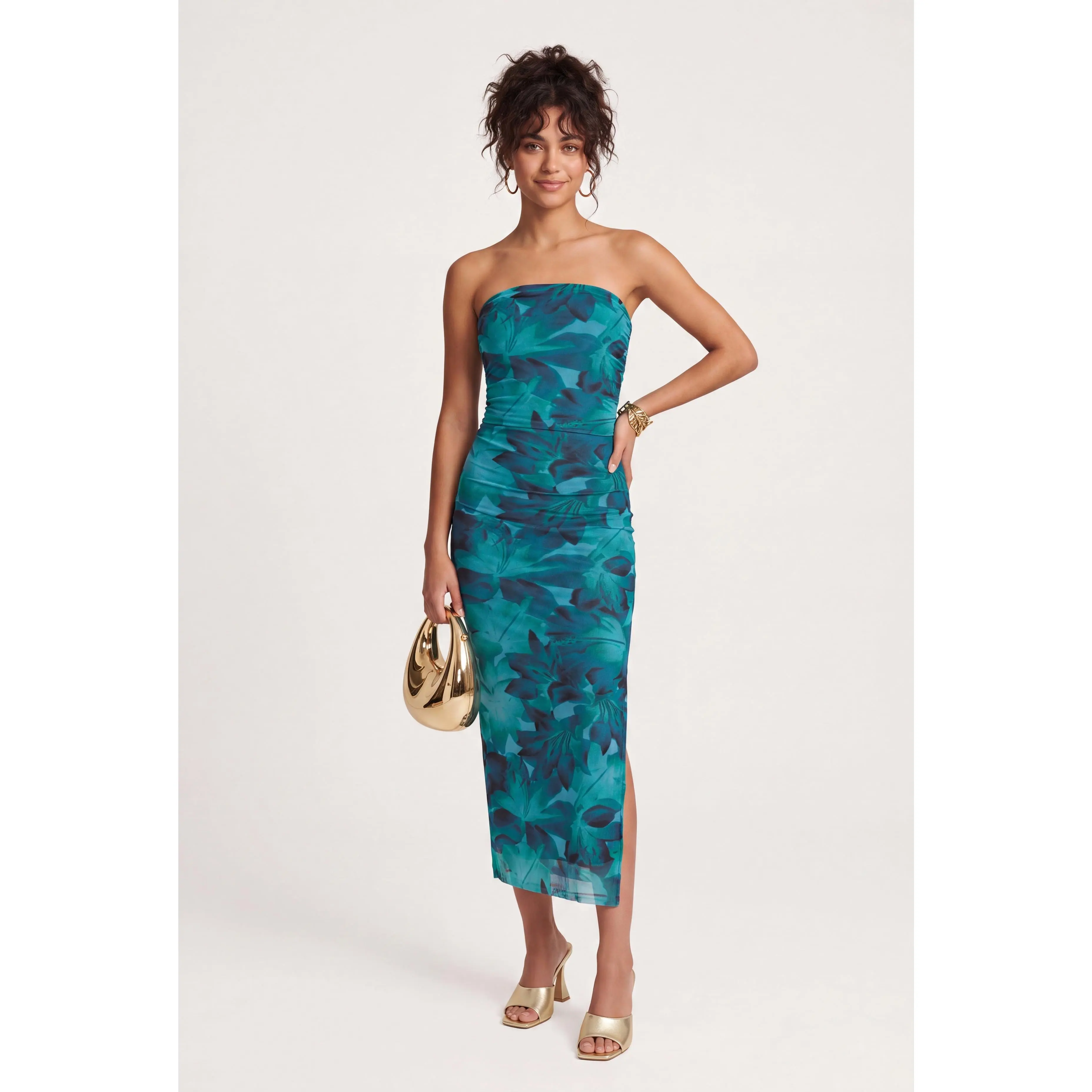 Floral Strapless Maxi Dress