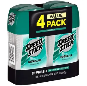 Speed Stick Men's Aluminum Free Deodorant, Regular, 3 oz, 4 Pack
