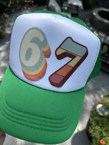 VIRAL! 6  7 - Six Seven - Trucker Hat - White Front - Mid Height - Snap Back - 6 Designs