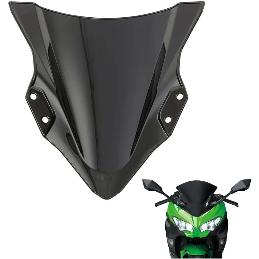 Windshield Windscreen Double Bubble for Kawasaki Ninja 400 EX400 2018 2019 2020 2021 2022 2023 Ninja 250 Motorcycle Front Wind Deflectors Ninja400 18 19 20 21 22 23