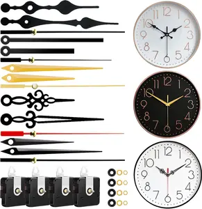 4 count High Torque Quartz Clock Movement Mechanism Replacement Clock Kit with 5 Different Pairs of Hands Clock for DIY Repair Clock Parts Shaft Lengths 12mm 15.5mm 21.5mm (Style 1)