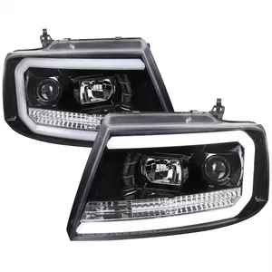 2004-2008 F-150/ 2006-2008 Mark LT LED C-Bar Projector Headlights (Jet Black Housing/Clear Lens)