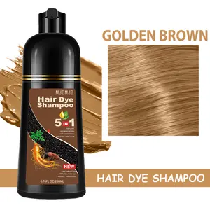 Blonde Brown Hair Dye Shampoo 5-in-1 – Safe & Natural Herbal Formula for Men & Women, Long-Lasting Color Shampoo for Gray Coverage, Champú Para Canas / Shampoo Para Pintar El Cabello, 200ml (Blonde Brown) Haircare Golden