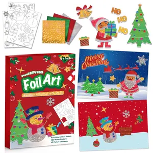 Christmas Fun Foil Kit for Kids,Christmas Gifts Crafts for Girls&Boys Ages 4, 5, 6, 7, 8, 9