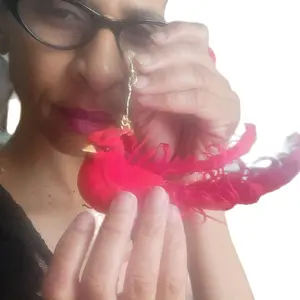 Maxi Cardinal Birds Earrings and Bracelet Color Red Bird Shaped Jewelry Set for Stylish Accessories