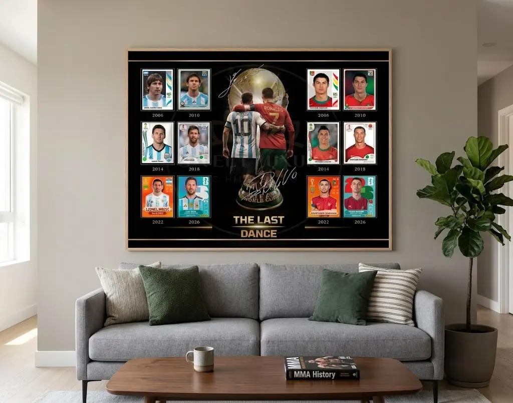 Messi & Ronaldo Last Dance Editable Template | Soccer Poster Print Unframed