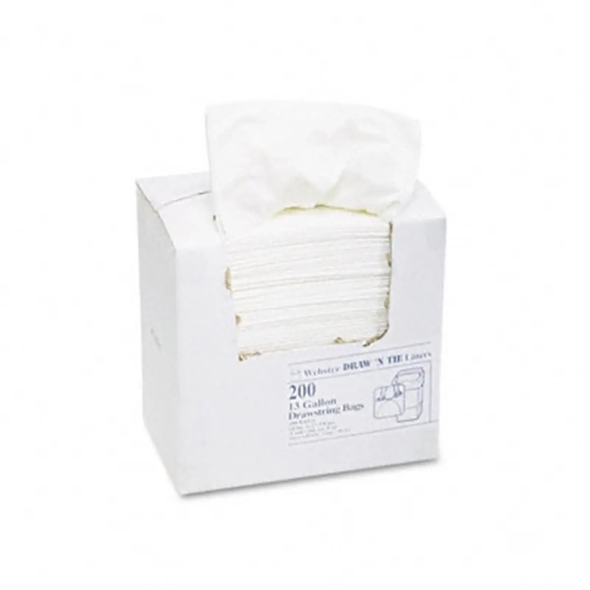 212 MAIN Heavy-Duty Hexene Low Density Resins Drawstring Bin Bags, 13gal, 0.9mil, 24.5x27.375in, White, 200-Count, Superior Puncture Resistance, Keeps Hands Clean for Baby Furniture Decoration