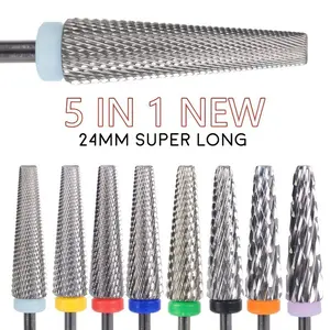 5-In-1 Long Nail Drill Bit, Multi-Functional Nail Art Manicure Tool, Ideal for Acrylic Gel Nails, Home & Salon Use, Professional Nail Care Accessories