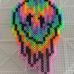 Melted Smiley Perler Necklacee