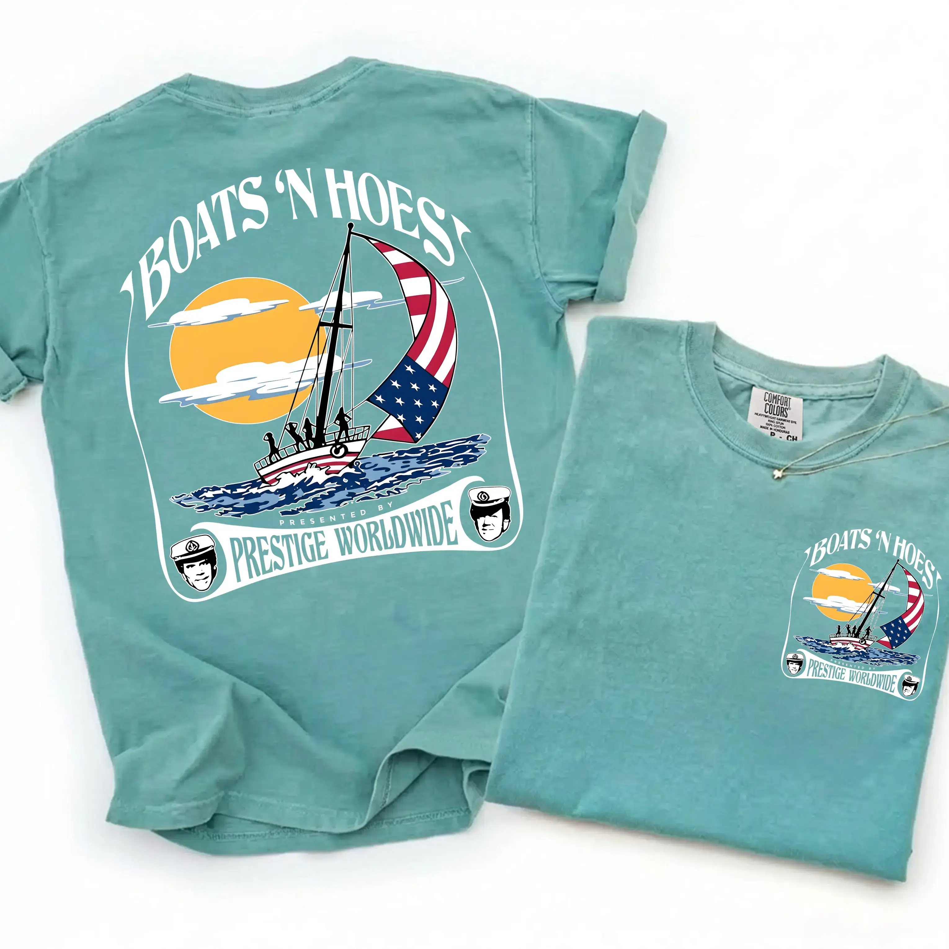 Boats’n Hoez Summer Graphic T-Shirt, Vintage Retro Movie Inspired Tee for Men & Women, Funny Casual Shirt, Perfect Gift for Classic Comedy Fans.