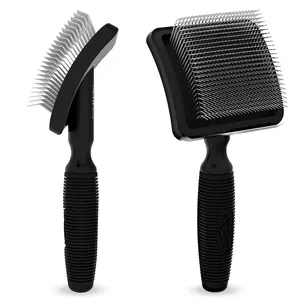 Kenchii Long Pin Slicker Brush for Dogs (Poodles, Doodles, Goldendoodles, Labradoodles), Professional Grooming Brush for Detangling, Fluffing & Dematting, Non-Slip Comfort Handle