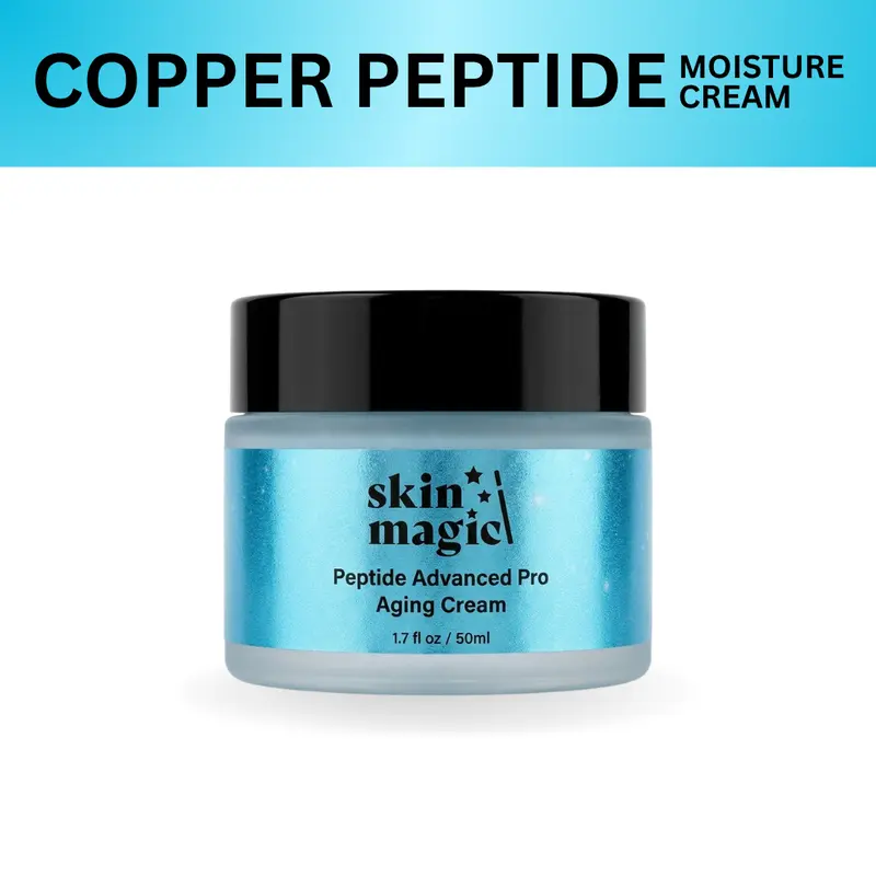 Skin Magic Peptide Advanced Pro-Aging Daily Face Moisturizer for Mature Skin - 1% Ghk-Cu, Argireline, Syn-Coll, Centella, Antioxidants, Squalane, Jojoba Oil