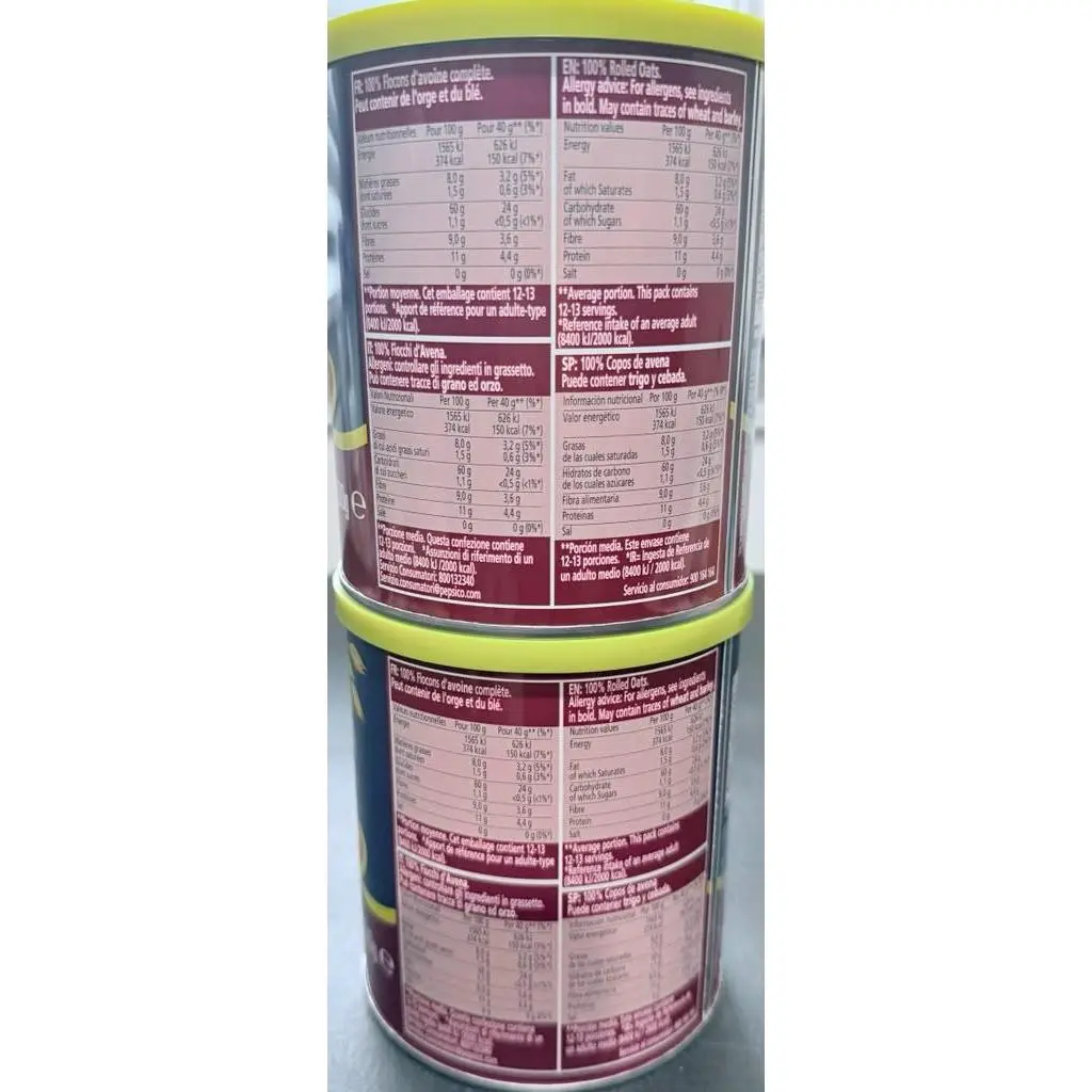 Quaker White Oatmeal - 2 Cans, Ambient Temp Food, Food & Beverages Staple, Cooking Essentials