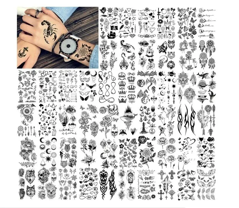 52 Sheets  Tiny Temporary Tattoos Stickers, Fake Tattoos That Look Real And Last Long