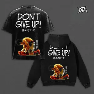 Hajime no Ippo Boxing Graphic Tee, Hoodie, Sweatshirt, Tank Top, Vintage Washed Kamogawa Gym  Shirt, Don't Give Up Anime Streetwear, Heavyweight Cotton Retro Fighter Pump Cover Unisex