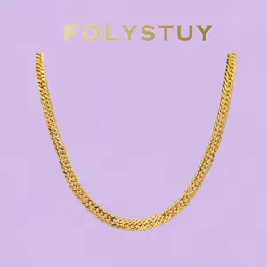 《Y130》60cm Classic Cuban Link Chain, 8mm Width, Timeless Everyday Wear for Him/Her