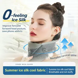 Neck Brace Cervical Collar - Neck Support Brace for Sleeping, Soft Foam Wraps Keep Vertebrae Stable for Relief of Cervical Spine Pressure, Prevent looking down, Comfortable, cool and breathable,Lightweight design,for home, office, or traveling, Gray