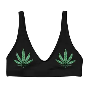 Weed Fan Leaf Bikini Top