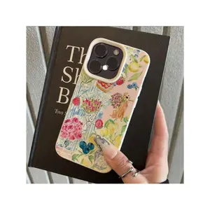 Flower And Fruit Collage Fresh Artistic Pattern Suitable For  16 Pro Max Case,  15 Pro Max/14/16 Plus/13 Pro/12/11 Minimalist TPU, Anti-Drop Stylish Protective Cover With High Aesthetic Appeal